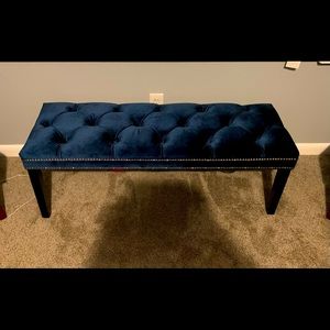 Dark Blue Ottoman that will go perfect in your bedroom, or sunroom. Like new